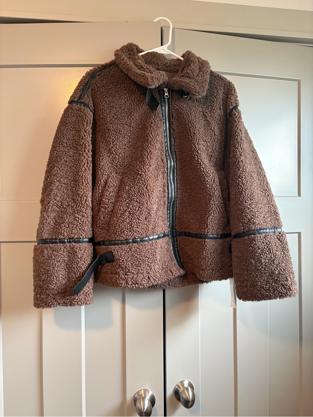 Brown Sherpa Zip-Up Jacket